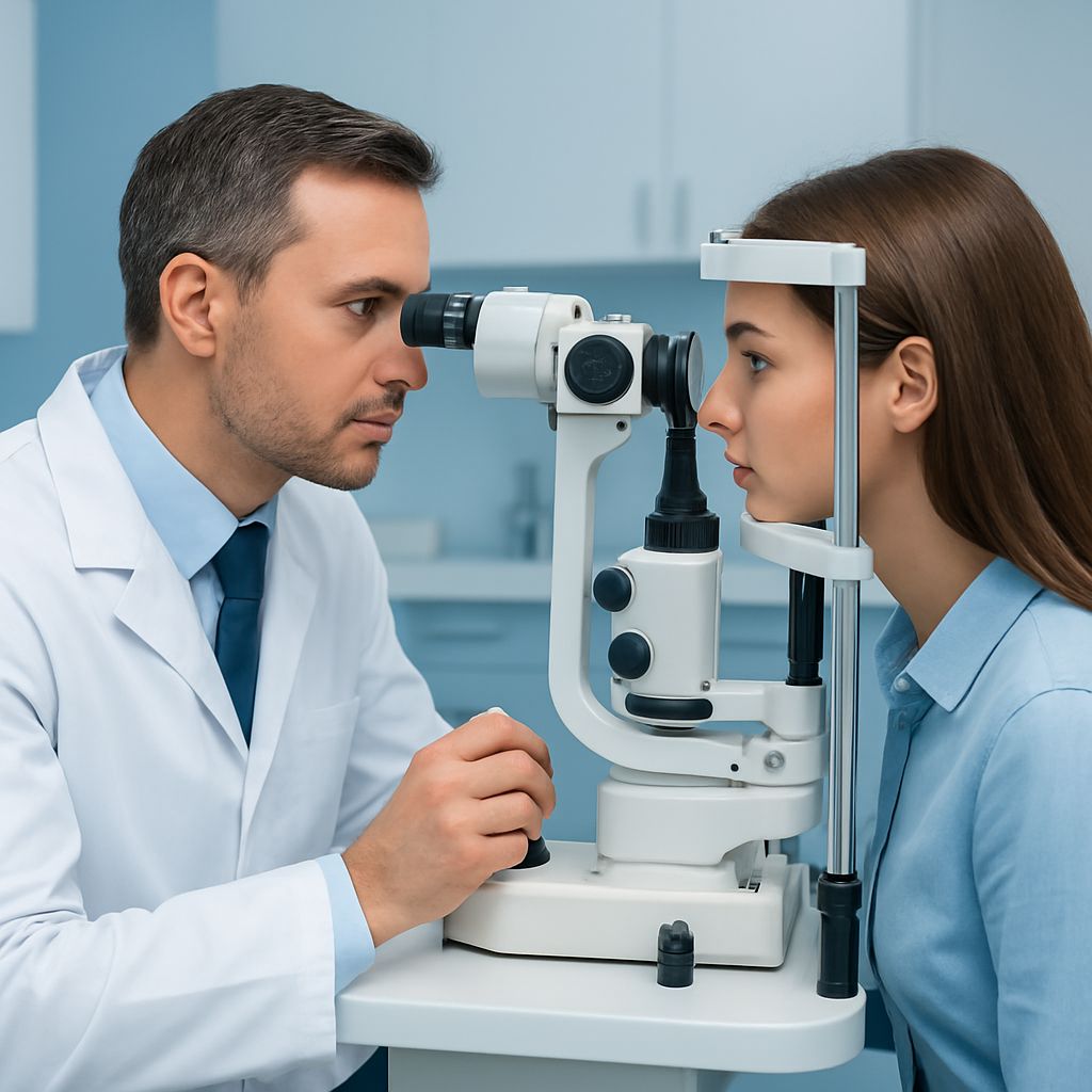 Szemészeti vizsgálat egy modern klinikán